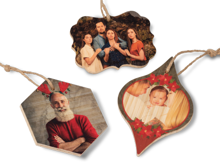 Bamboo Photo Ornaments with beautiful wood grain