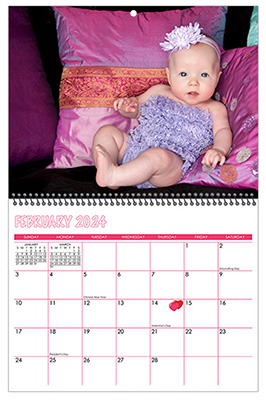 Custom Printed Monthly Photo Calendar Style CM5-2