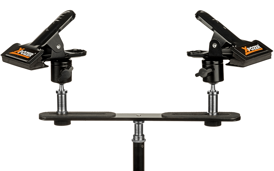 Xpozer Display Clamps for displaying photo prints on a lightstand