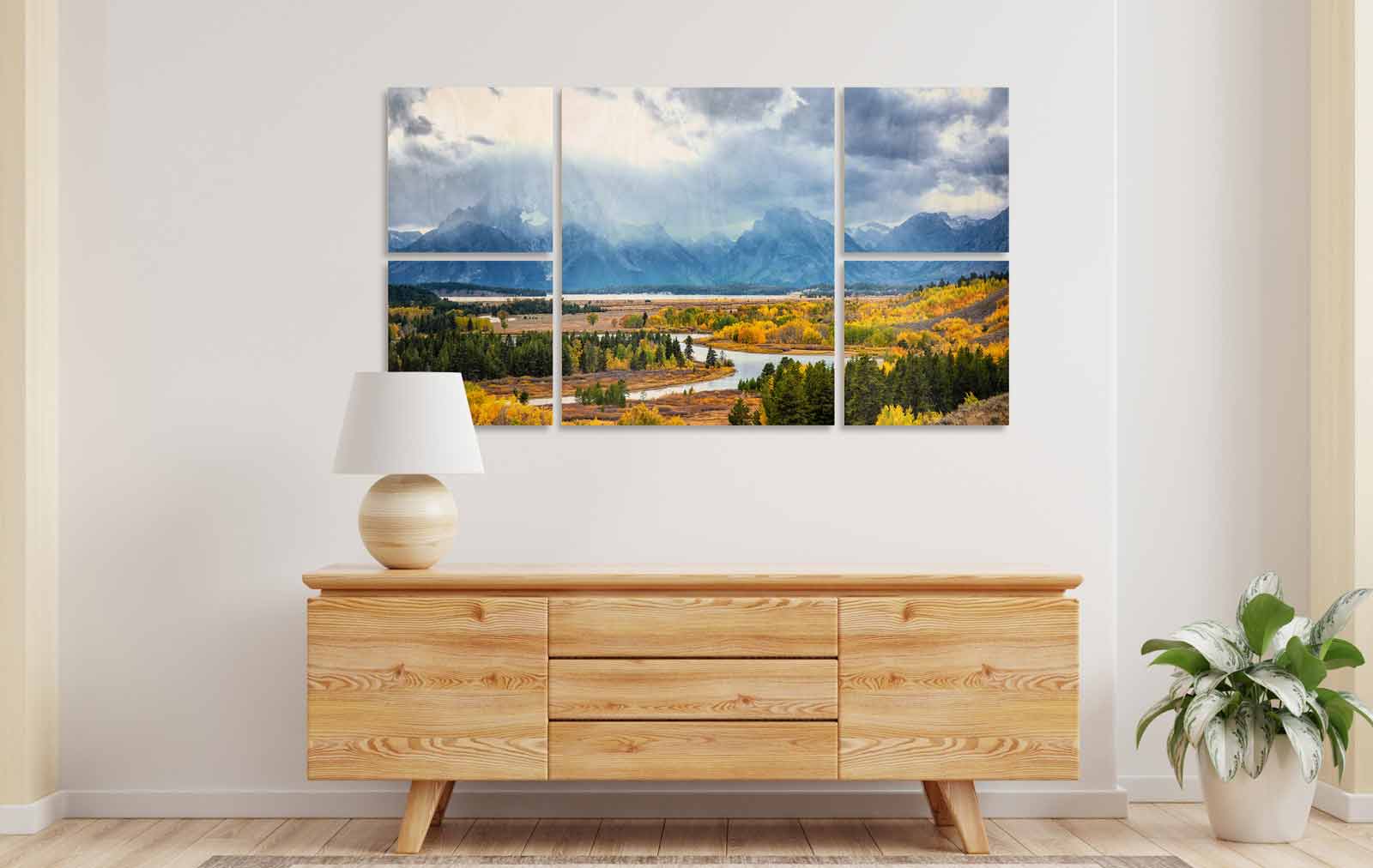 Wall Clusters & Splits - Wall Displays Featuring Your Images on Maple Wood Prints